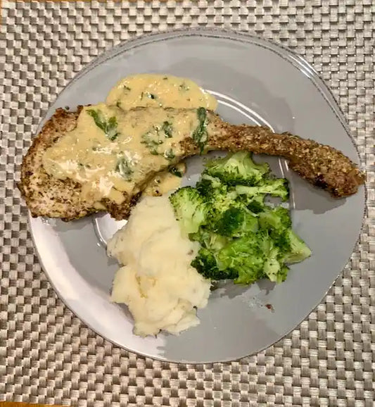 Homemade Shake-and-Bake Pork Chops with Mustard Sauce