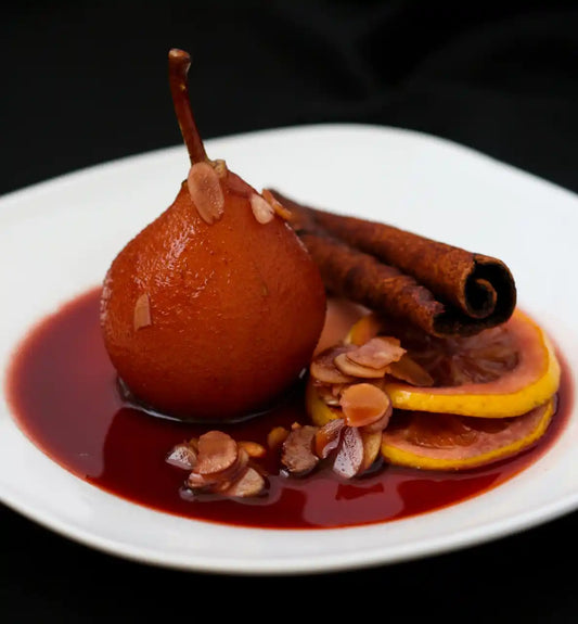 Malbec Wine & Cinnamon Pear Balsamic Poached Baby Asian Pears