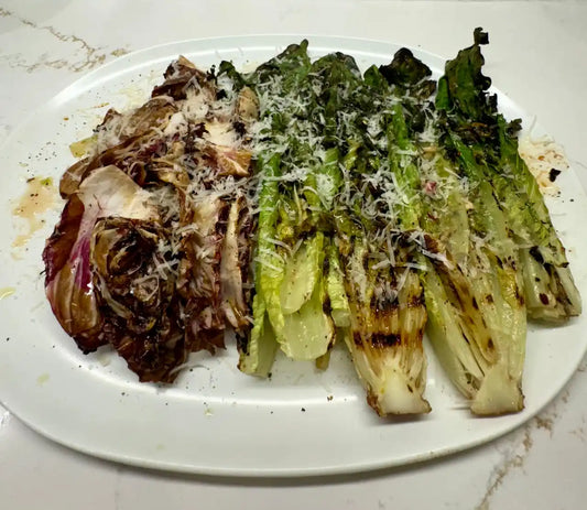 Grilled Radicchio & Hearts of Romaine with Shaved Pecorino