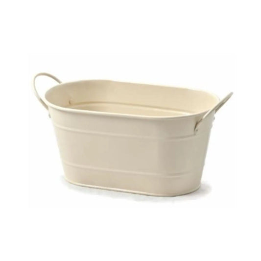 Cream Oval Tin Tub