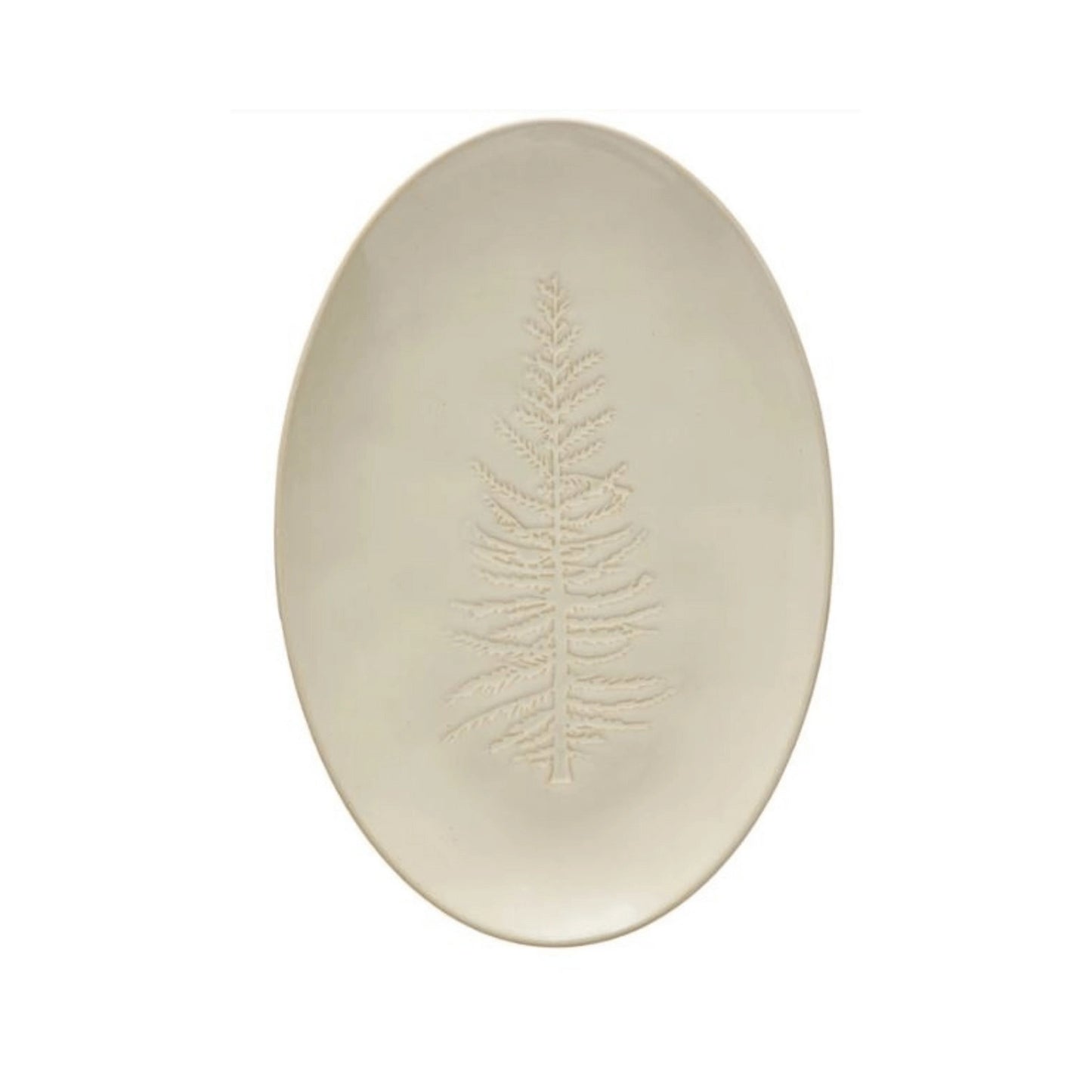 Oval Debossed Platter - Tree Design