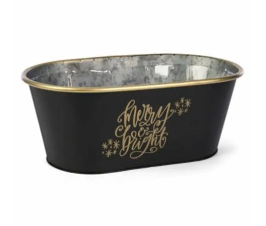 Merry & Bright Oval Tin