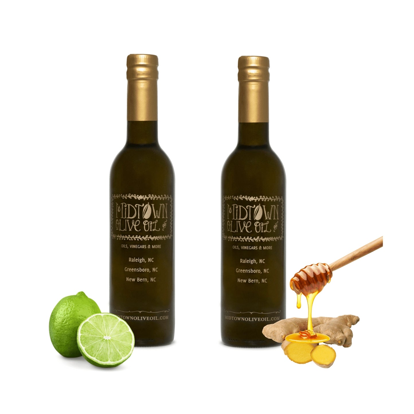 Persian Lime Extra Virgin Olive Oil + Honey Ginger White Balsamic Vinegar