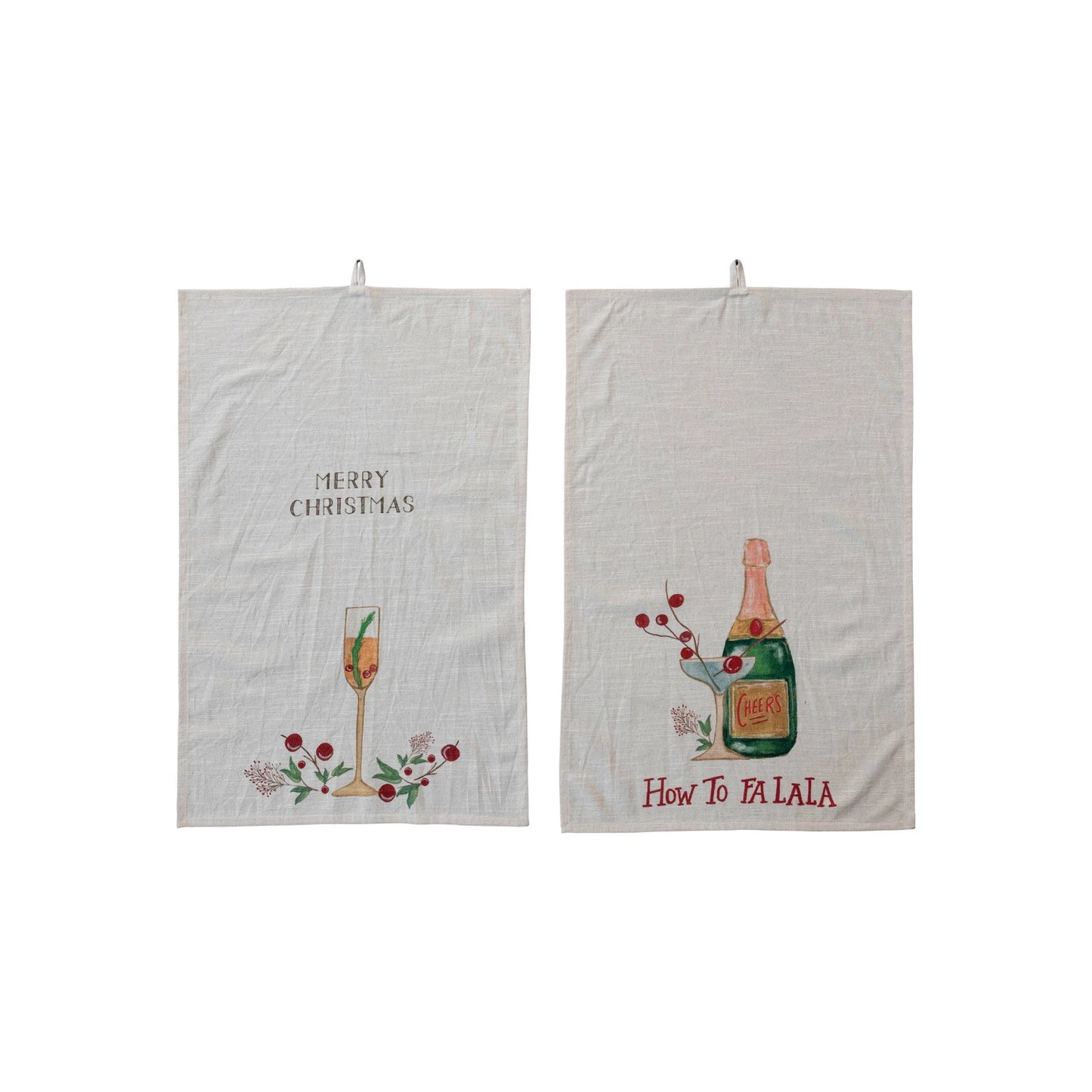 Cotton Slub Holiday Tea Towel