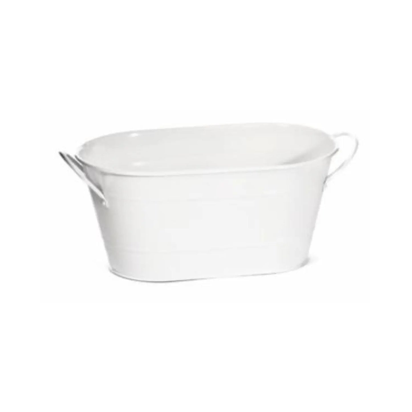 White Oval Tin Tub