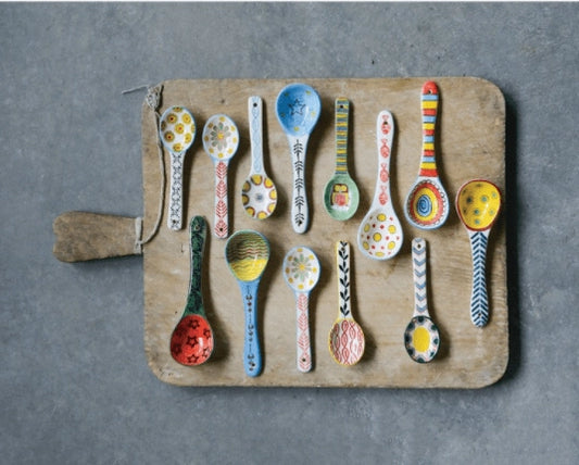 Multicolor Stoneware Painted Spoon